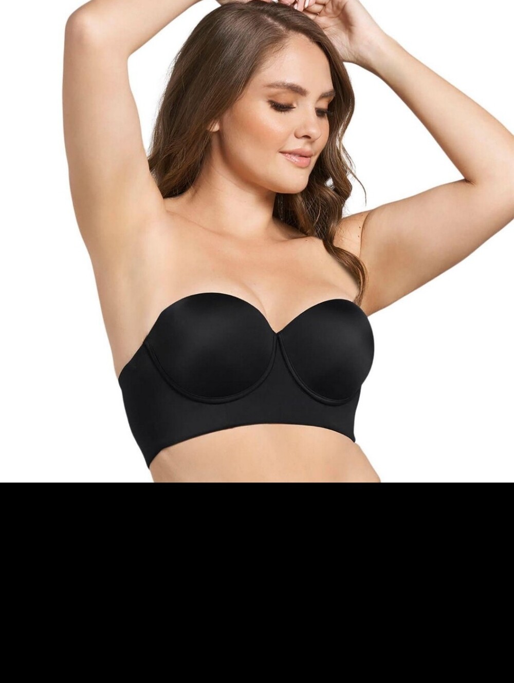 Leonisa 36DD Bra 360 Black Strapless Longline Convertible Contour Bra